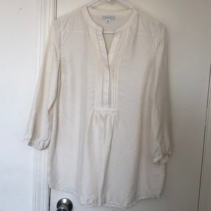 Garnet Hill Ivory Silk Tunic Blouse 4 EUC